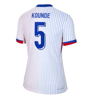 Frankrig Jules Kounde #5 Udebanetrøje Dame EM 2024 Kort ærmer